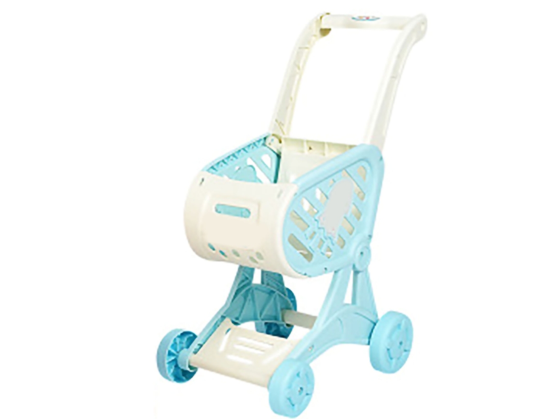 Primerox conjunto Brinquedo Carrinho de Compras Supermercado com Frutas Cortáveis para Crianças Azul