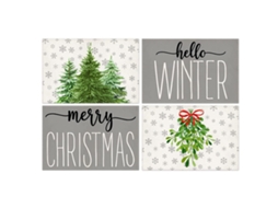 Sousplats de Natal Temática de Inverno com Pássaros Laváveis Vintage para Ação de Graças NEVEANCE