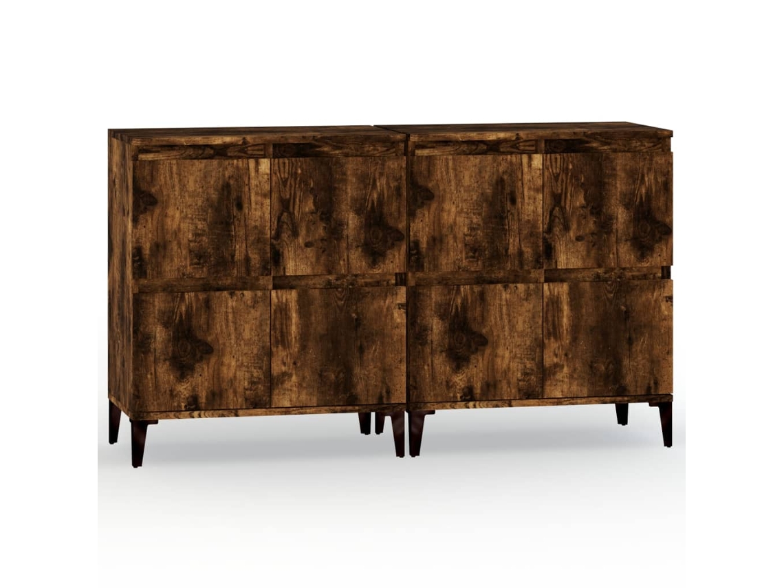 Conjunto de 2 aparadores em carvalho madeira fumado 60x35x70 cm MAISON EXCLUSIVE