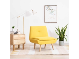 Vidaxl Poltrona Em Tecido Amarelo