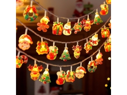 Lurelia Grinalda Luminosa 20 Luzes Decorativas Natal Ferro Pendurado Lâmpada Alimentada Bateria Luz Constante 3 M