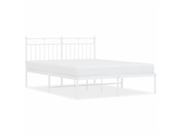 Bed Frame, Bed Frames Vidaxl Branco Aço (140 X 200 Cm)