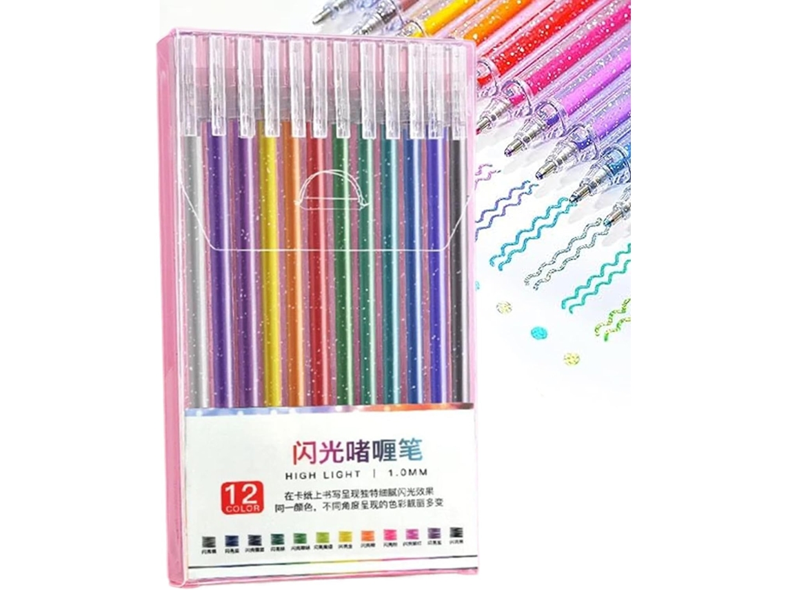 Canetas Em Gel Com Glitter: Coloridas, Conjunto De Para Escrever,