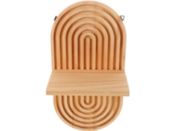 Prateleira De Parede Oval Madeira Com Design Boho, Ideal Para Quarto E Banheiro