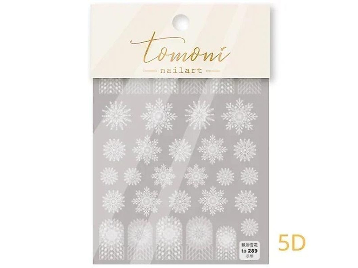 Sticker de Decoração de Unhas Autoadesivo Laser com Floco de Neve Natalino 3d com Strass Brilhante