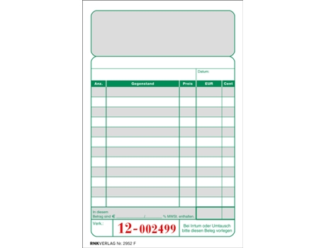 Bloco de Dinheiro RNK VERLAG 96 X 167 Mm 2 X 50 Folhas