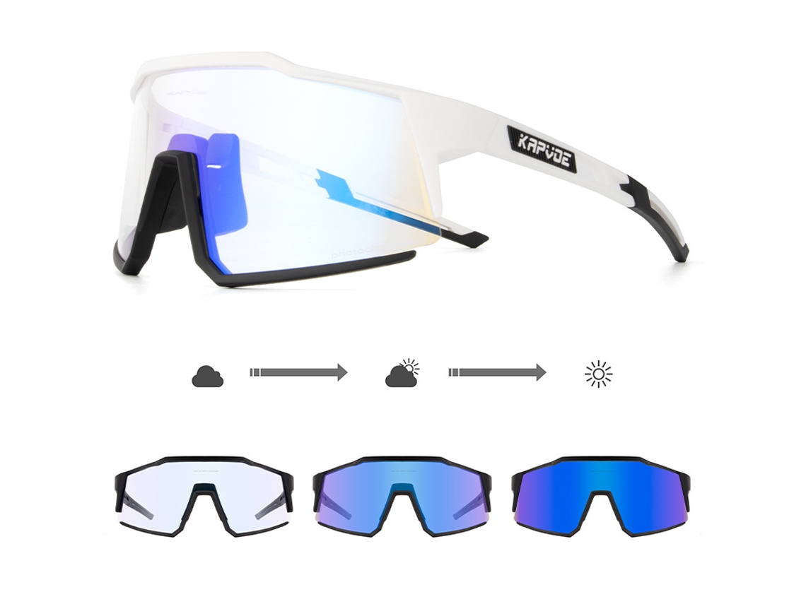 Óculos De Sol Fotocromáticos Para Ciclismo, Óculos De Sol Para Esportes Ao Ar Livre Que Mudam De Vermelho E Azul, Óculos Estilo Harley.