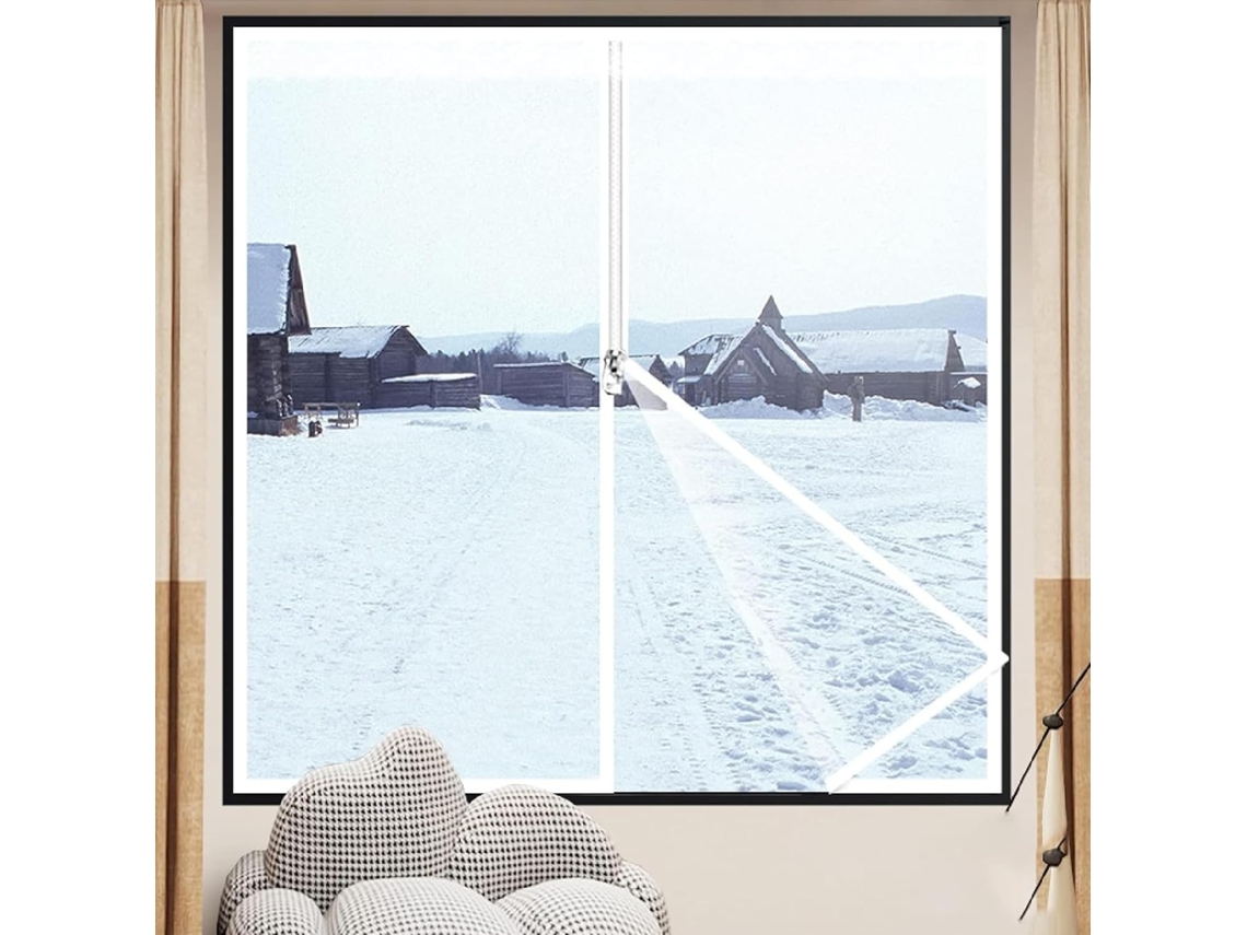 Weatherproofing Window Insulation Kits, Clear Indoor Patio Door And Film Tarp, Plastic For Winterizing, Zip Warm