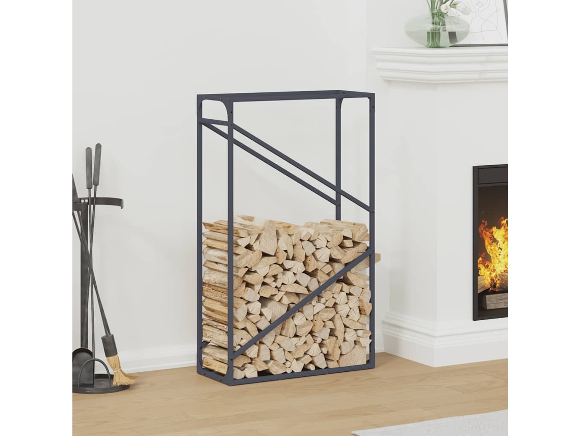 Vidaxl Suporte Para Lenha 60x25x100 Cm Aço Laminado A Frio Antracite