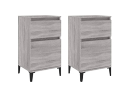Mesas de Cabeceira 2 Pcs 40x35x70 Cm Cinzento Sonoma MAISON EXCLUSIVE