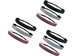 Conjunto De 9 Faixas De Cabelo Elásticas Antiderrapantes Para Mulheres E Meninas, Em Cores Vibrantes E Prateadas.