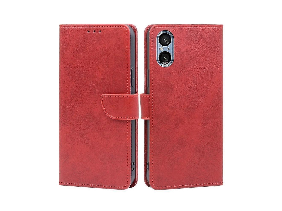 Capa De Celular De Couro Com Fivela E Textura De Bezerro