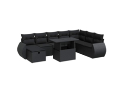 Garden Sofa Set, Garden Sofa Sets Vidaxl Preto Rattan / Vime (n/a)