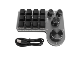 Teclado Mecánico para Juegos Con Macro, 12 Teclas, 4 Botones Programables, Interruptores Intercambiables En Caliente, Color Rojo, Bluetooth Y Usb.