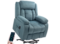 Poltrona Elétrica NOVAVEST COM com Porta Usb, Controle Remoto, Assento Amplo, Azul