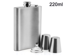 Frasco de Quadril Feito de Aço Inoxidável com 2 Copos Schnapps e Funil de Enchimento em Um Conjunto em Uma Caixa de Presente 220Ml Estilo 1 ZMDECQNA