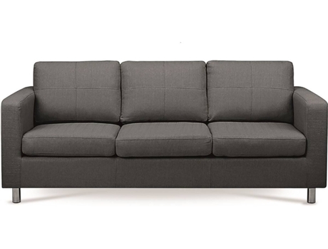 Sofá 3 Lugares com Almofadas  Haia Cinzento Escuro