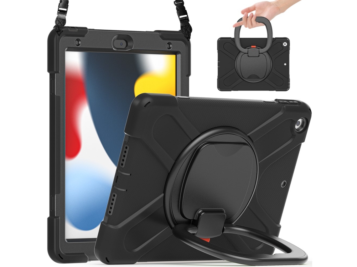 Capa híbrida com suporte para iPad 10.2 8ª geração (2020) Preta