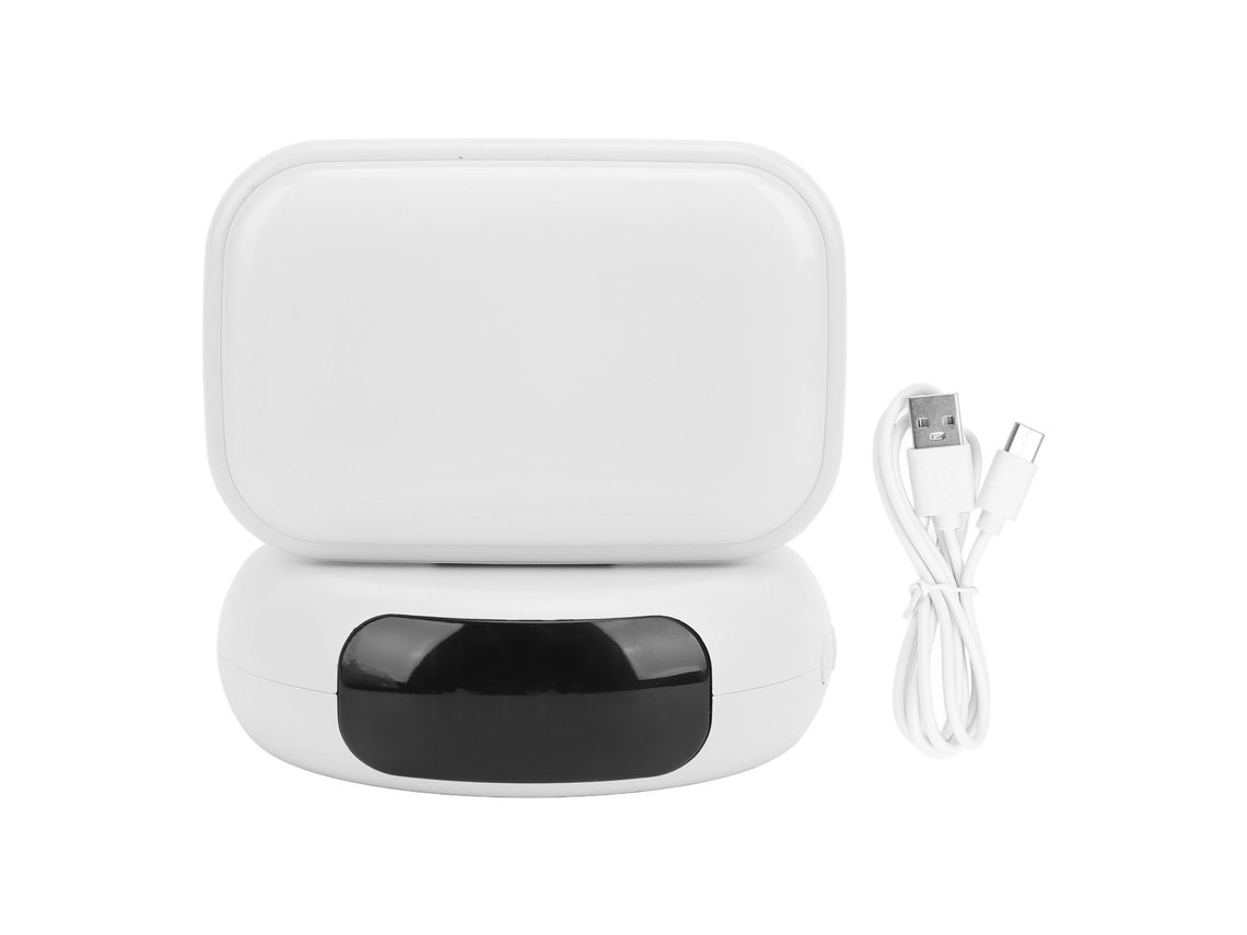 Luz Noturna LED Mali com Alto-falante Bluetooth Relógio Despertador Ajuste de Brilho de Mesa Branca