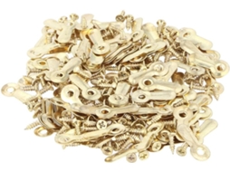 Conjunto de 200 Peças Parafusos para Fixação da Parte Traseira Molduras Madeira em Metal Dourado. CHABERLU