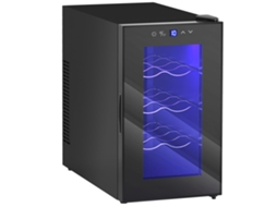 Adega de Vinhos 21l para 8 Garrafas, 8 a 18°C, Termoelétrica, Filtro UV, Led Touch, Prateleira Ajustável, Classe E | S/MARCA