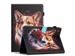 Capa de couro com costura colorida Webake para tablet Amazon Fire 7 (2019/2017/2015)