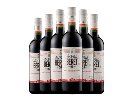Vinho LE PETIT BÉRET Rouge Sem Álcool (0.75 L - 6 Unidades)