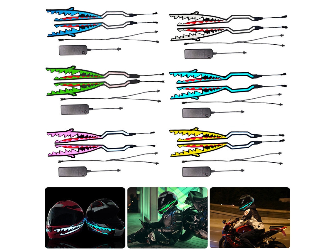 Fita Led Para Capacete De Moto Green-el, Barra À Prova De Água, Intermitente, Boca De Tubarão, Sinal Noturno, Luminoso, Durável