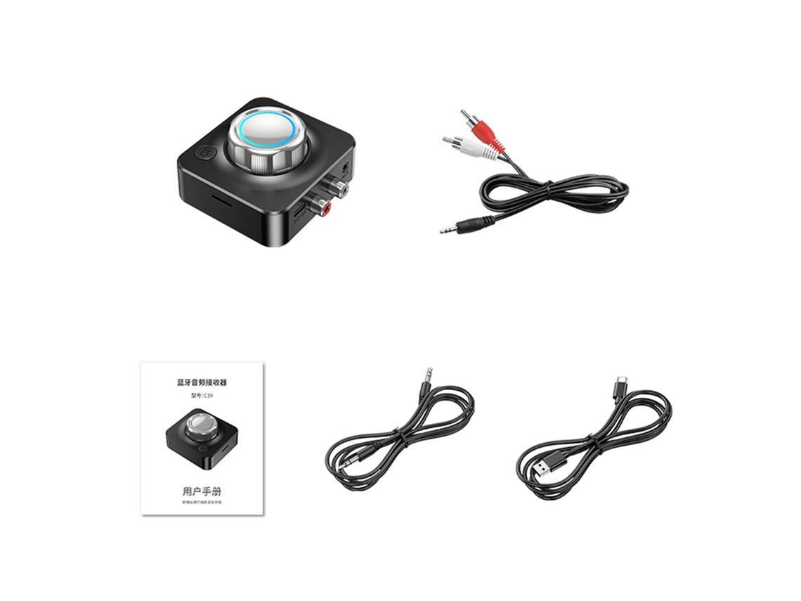 Aetheria receptor de Áudio Bluetooth 5.1 com 3d Surround Sound, Adaptador Rca e 3,5mm para Home Stereo e Carro
