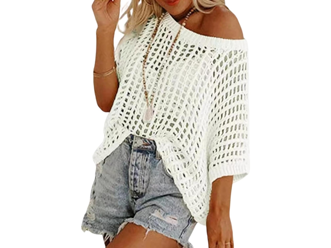 Camisa de Praia Feminina em Crochê SFUSHOS