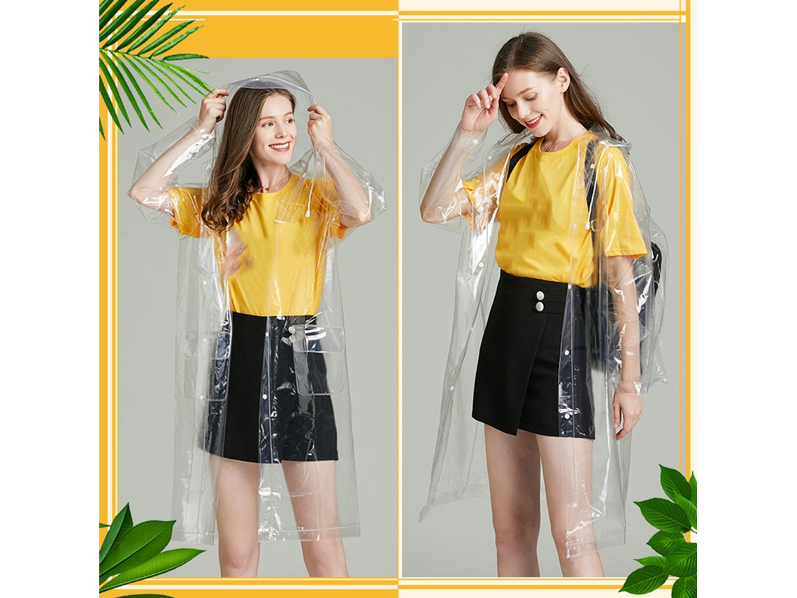 Impermeável Transparente Reutilizável Plegável à Prova de Água M | S/MARCA