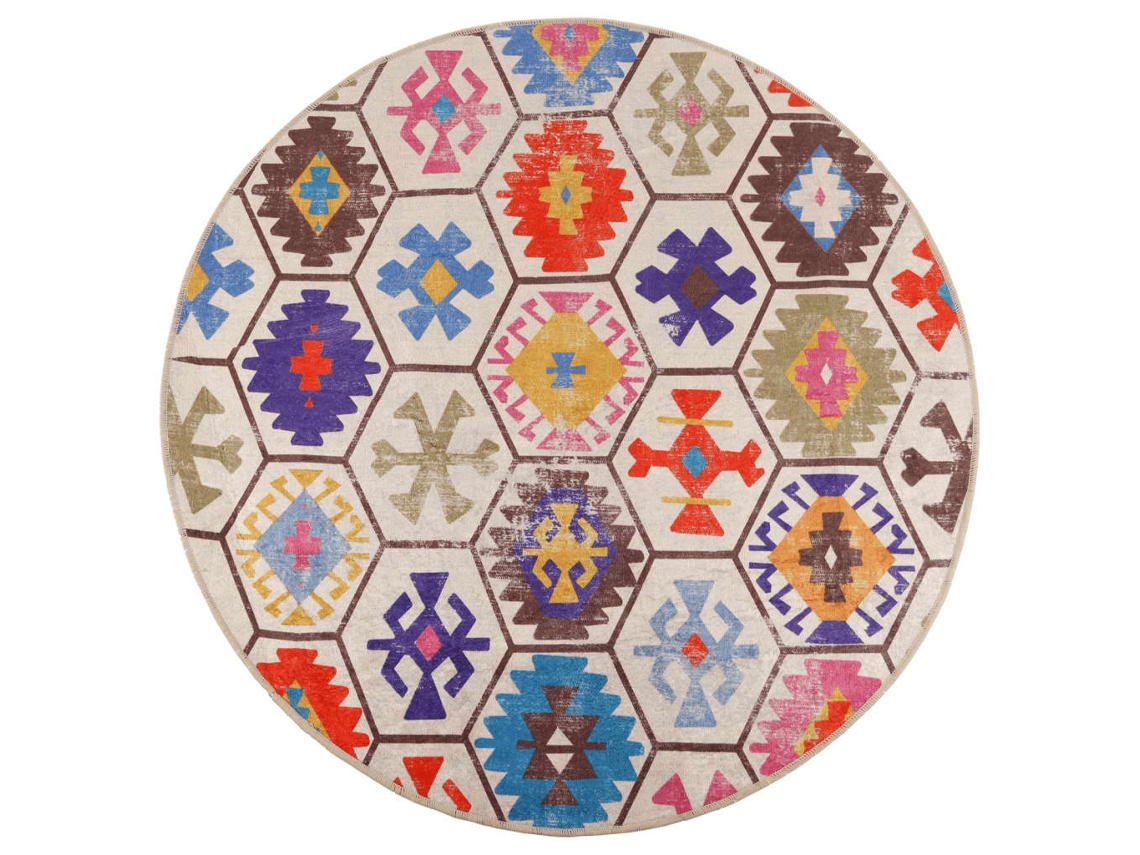 Rug, Rugs Vidaxl Multicolor Poliéster (ø 120 Cm)