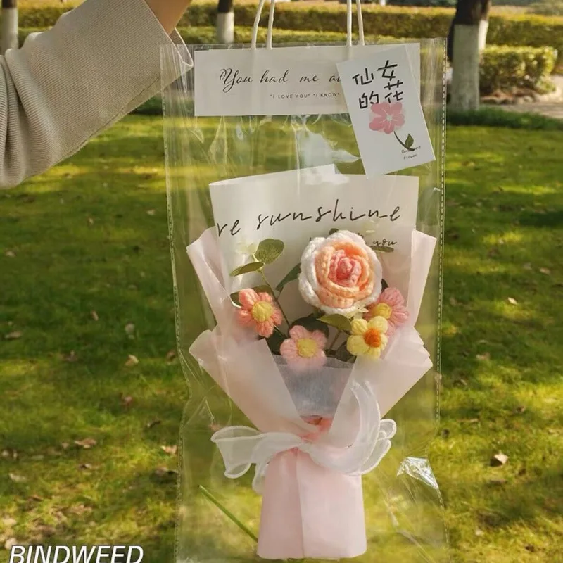 Flores De Crochê, Presentes Com Flores Artificiais, Buquês Feitos À Mão, Decoração Para Festas.