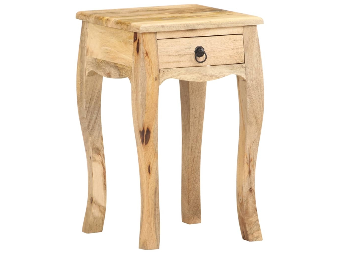Vidaxl Mesa De Cabeceira 28x28x46 Cm Madeira De Mangueira Maciça