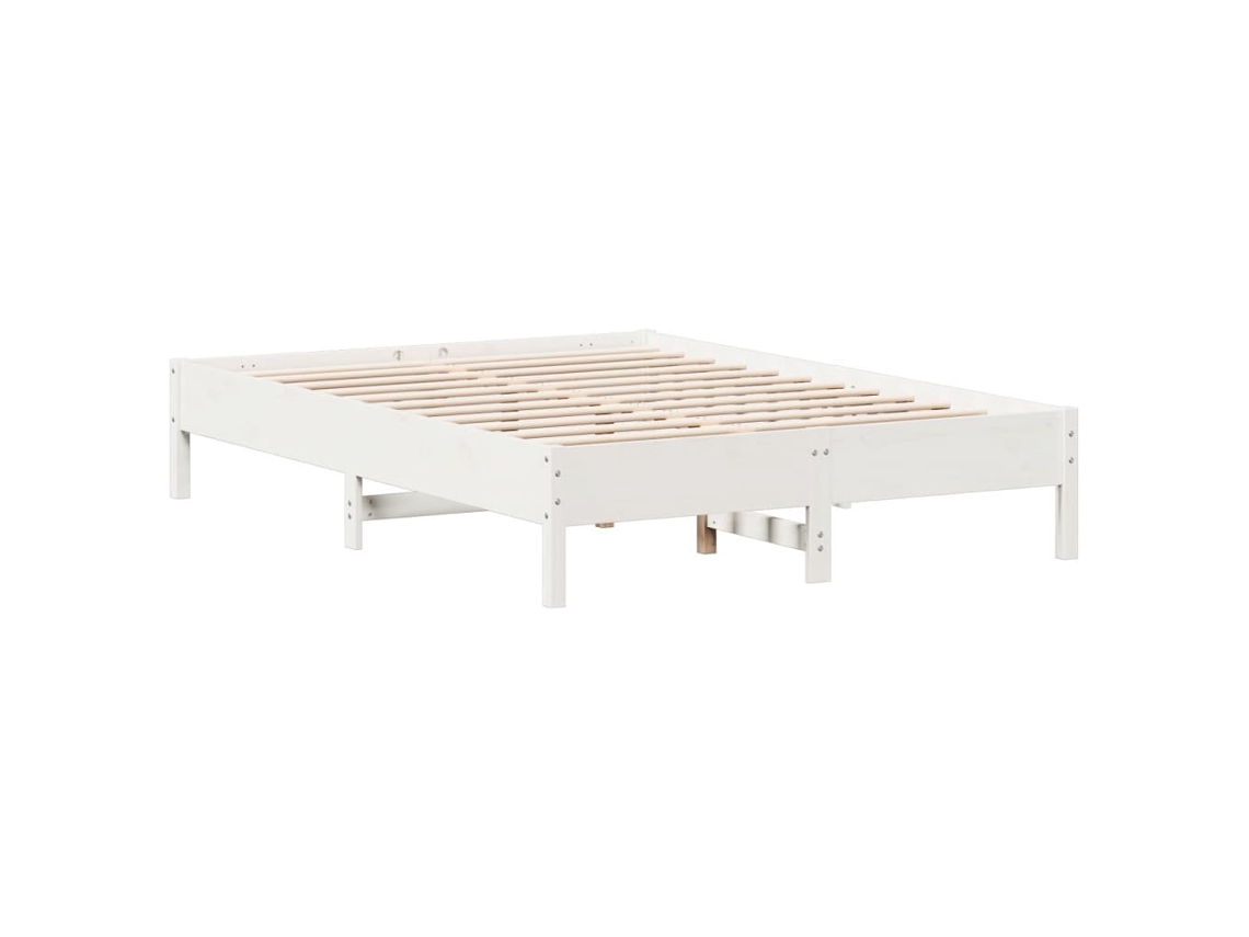 Cama Sem Colchão 150x200 cm Madeira de Pinho Maciça Branco MAISON EXCLUSIVE