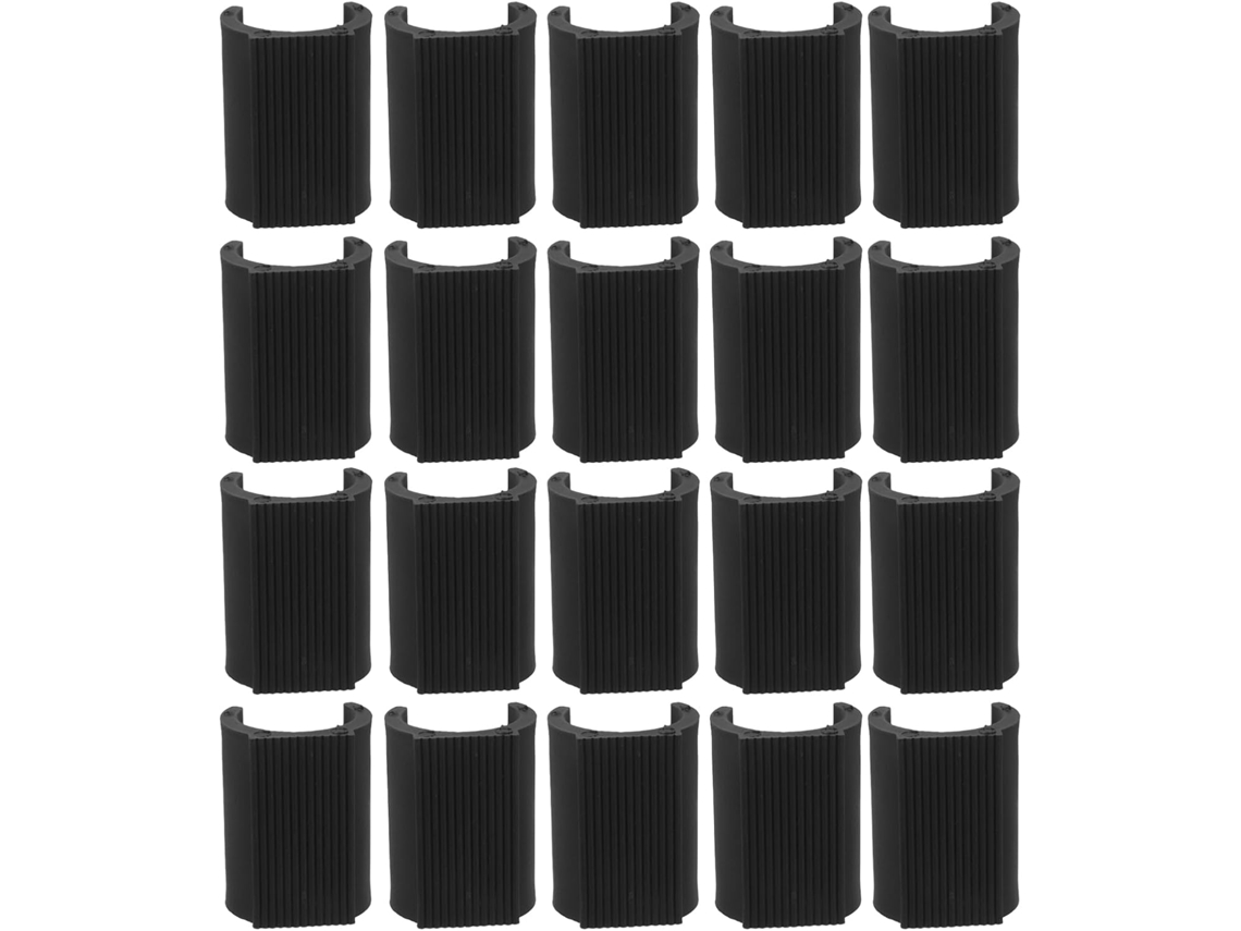 Conjunto De 20 Protetores Piso Em Plástico Preto Formato U Para Pés