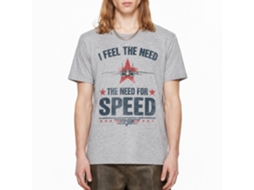 Rockinstone Top Gun Movie Needing Speed Heather Gray Adult T-shirt Size:xxxl