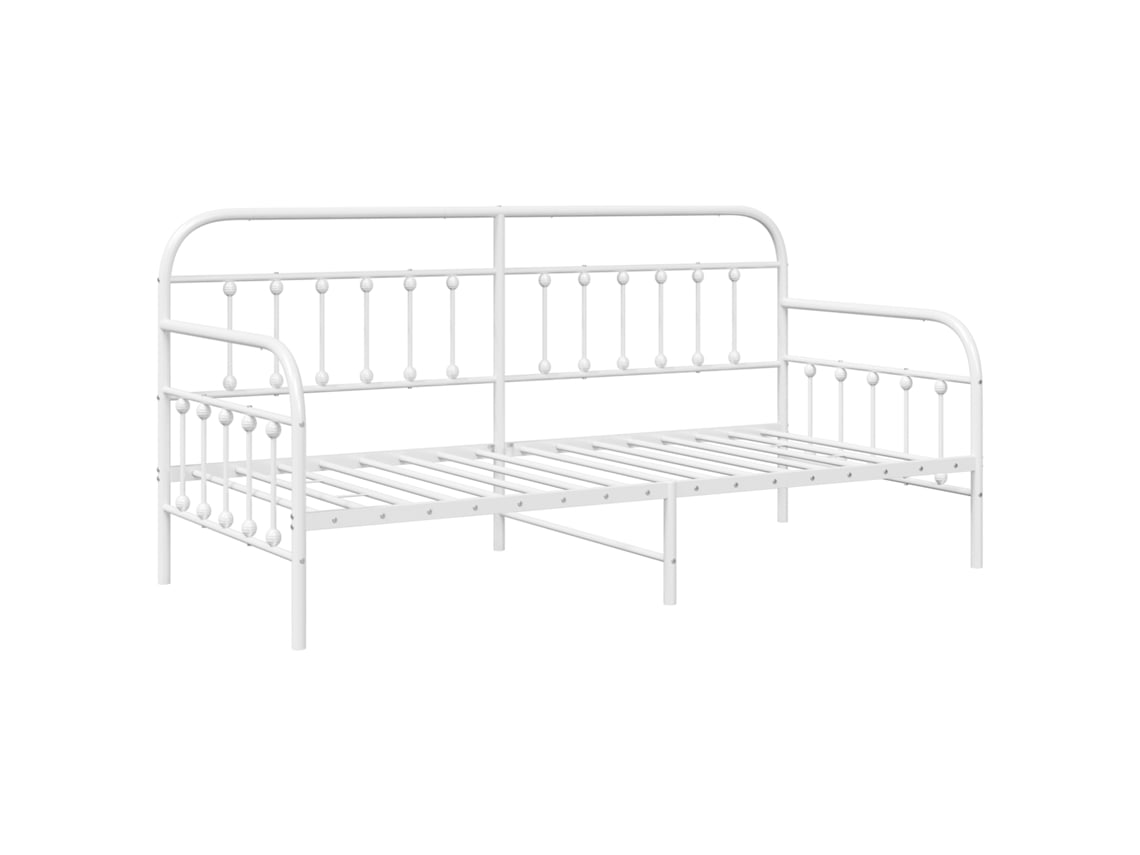 Estrutura De Cama De Metal Branca Moderna Vidaxl Branco Metal