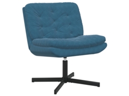Vidaxl Cadeira Relaxante Giratória Azul 63 X 75 X 76 Cm Veludo