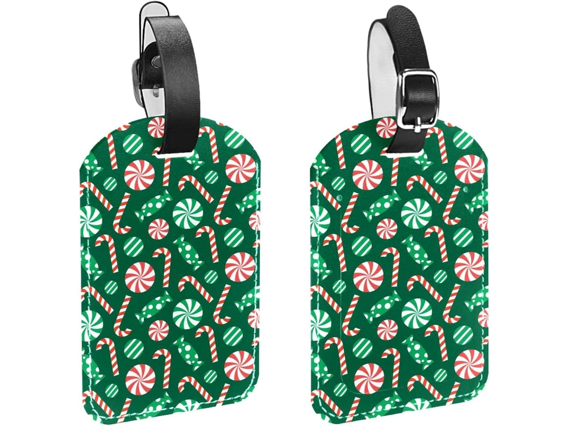 Conjunto De 2 Etiquetas Bagagem Verdes Viagens, Ideais Bolsas, Malas E Sacolas, Com Alças De Segurança