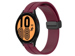 Pulseira De Silicone Com Fecho Magnético, Cor Sólida, Para Samsung Galaxy Watch4 (44 Mm X 20 Mm).
