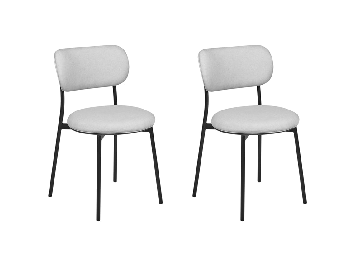 Juego De Sillas Tapizadas Modernas Beliani Casey De Tela Gris 43x50x76