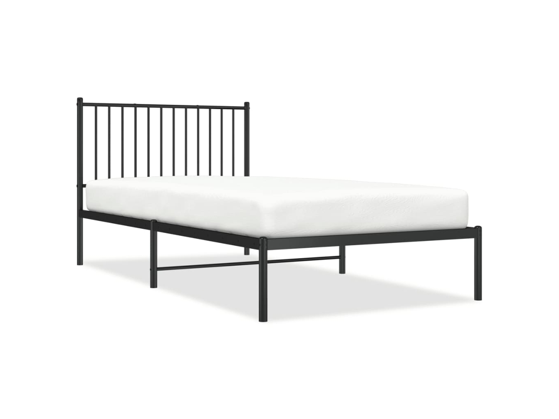 Bed Frame, Bed Frames Vidaxl Preto Aço (100 X 200 Cm)
