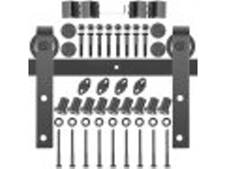 VEVOR Kit Ferragem Portão Celeiro 11Ft 330Lbs Duplo Rolamento Aço Carbono Trilhos 1.57-1.77 Espessura 5.5 Pés Largura Painel Porta