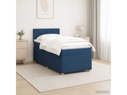 Vidaxl Cama Box Spring Com Colchão Azul 90 X 190 Cm Tecido