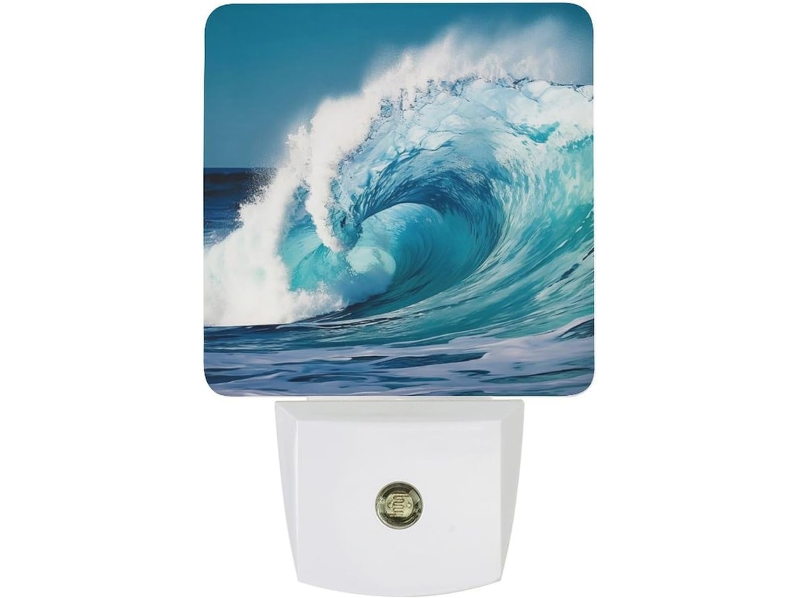 Luminária Noturna De Led Com Ondas Do Mar E Sensores Luz Banheiro, Corredor, Escadas, Quarto E Cozinha
