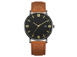 Reloj De Cuarzo Con Correa De Cuero Estilo Simple Y Moderno Decoración De Mano