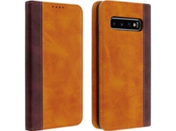 Capa Wallet Para Samsung Yemaesre Castanho