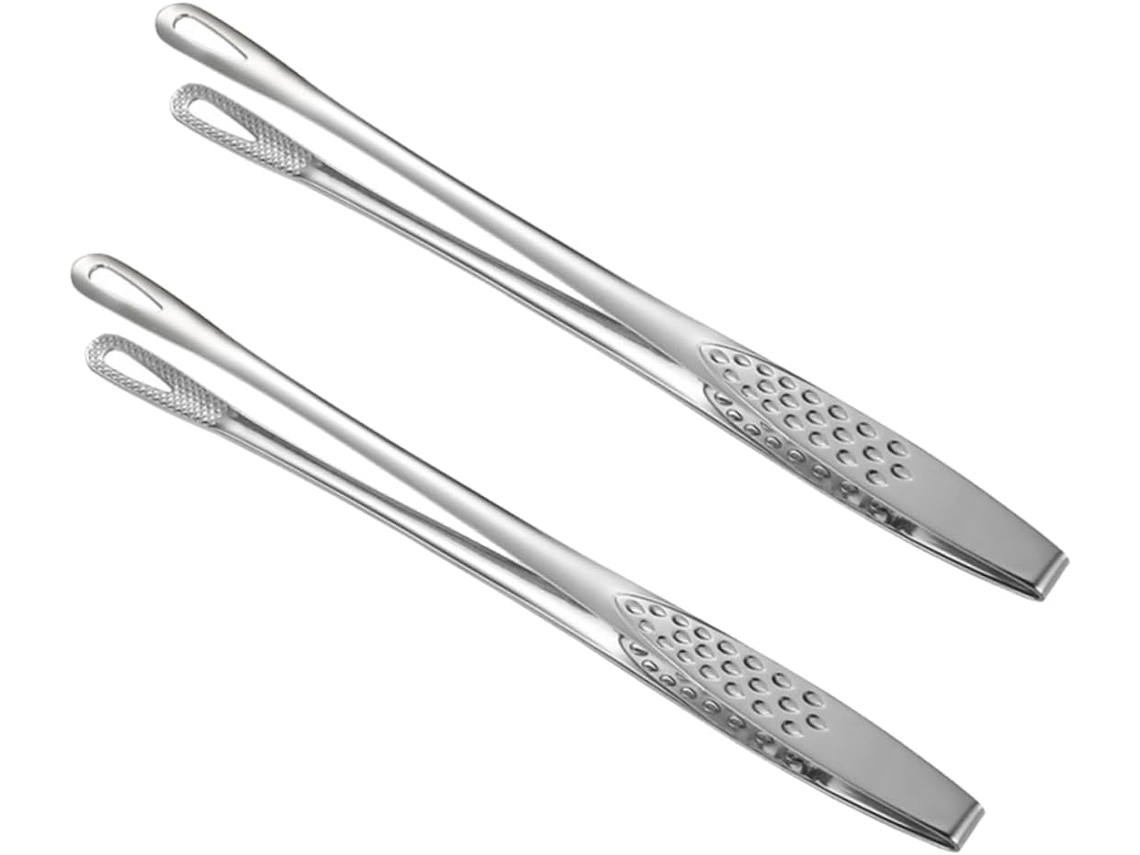 Pinças Para Alimentos Partykindom, 2 Peças, Em Aço Inoxidável, Estilo Utensílio De Cozinha, Para Churrasco, Peixe E Bife