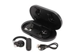 Fones de Ouvido Open Ear Bluetooth 5.3 Estéreo com Gancho 48h Cinza Escuro | S/MARCA
